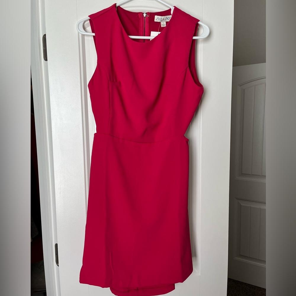 Red Open Back Cocktail Dress